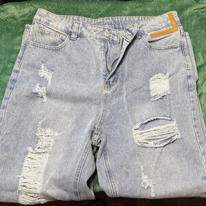 SHEIN Blue Straight Leg Jeans